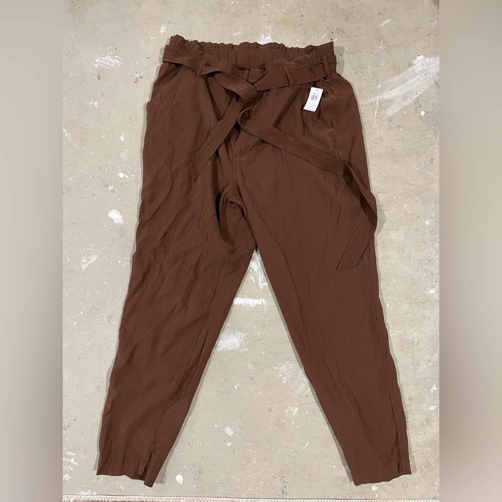 Brown Pant with Ruffle Edge